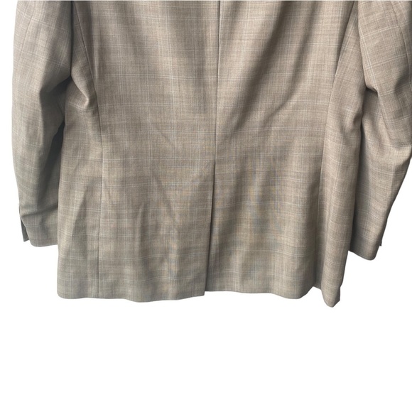 Lauren Ralph Lauren 100% Wool Executive Suit Beige Windowpane Coat Size 40 R - Picture 7 of 10